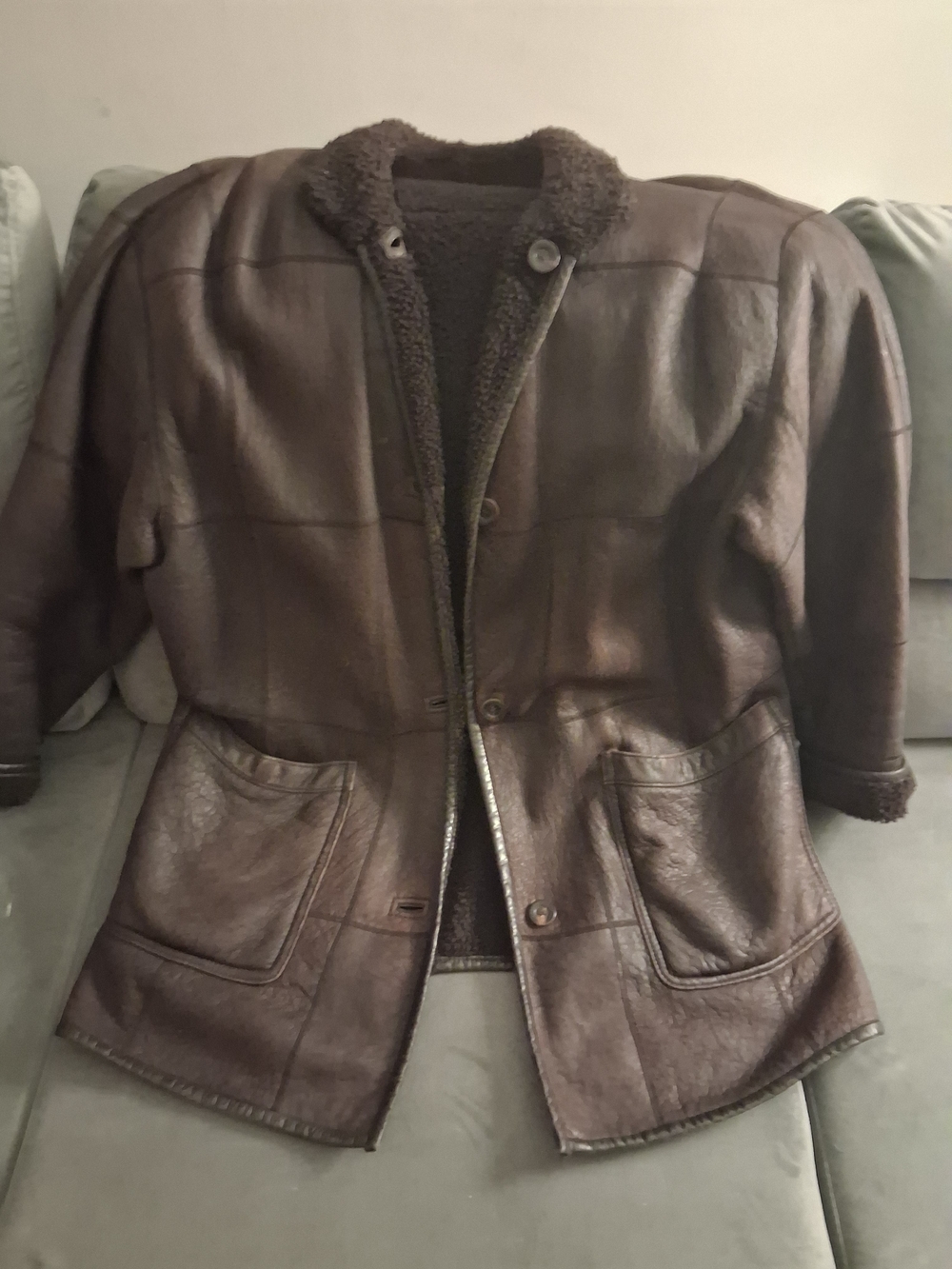 Christy Brown Shearling-Lined Leather Jacket